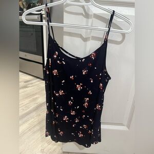 Kaileigh Navy Floral Tank Top